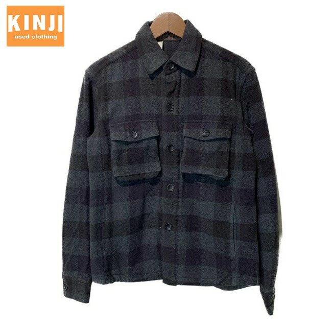 Johnson woolen mills フード付ポンチョチェックメルトン L imgrc0064678617.jpg