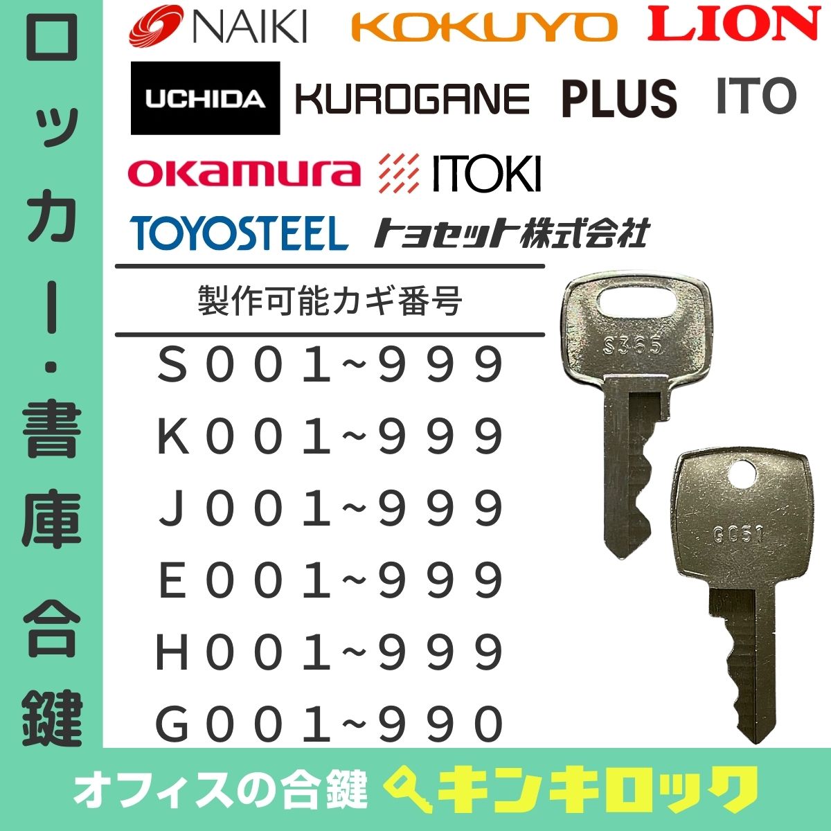 ロッカー 書庫 鍵 合鍵 カギ 合カギ スペアキー (S記号・K記号・J記号・E記号・H記号・G記号) オフィス家具 antiguaboreal. com