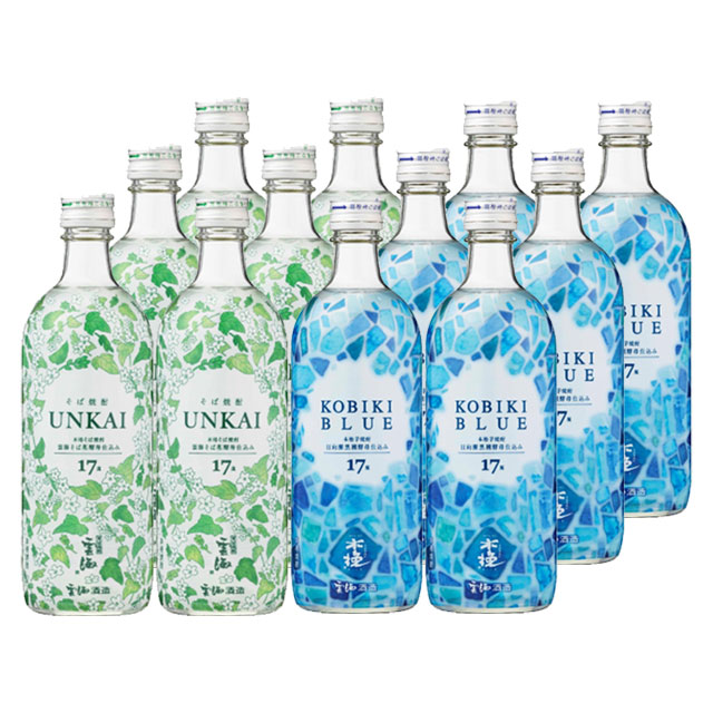木挽BLUE･雲海そば花酵母仕込み 17度 500ml&times;各6本 計12本 雲海酒造※北海道・東北エリアは別途運賃1000円が発生します。｜オーリック