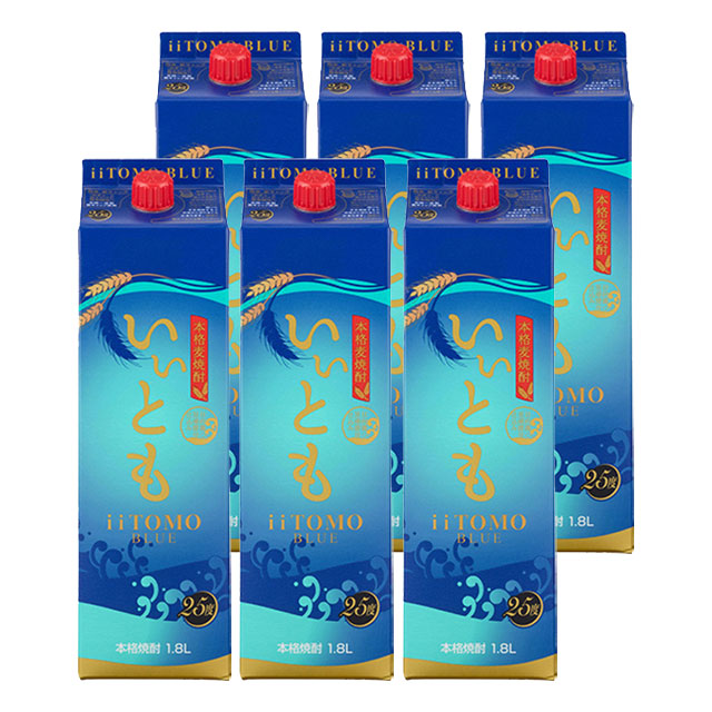 いいともブルー 25度 パック 1800ml×6本 麦焼酎 雲海酒造※北海道・東北エリアは別途運賃が1000円発生します。|オーリック