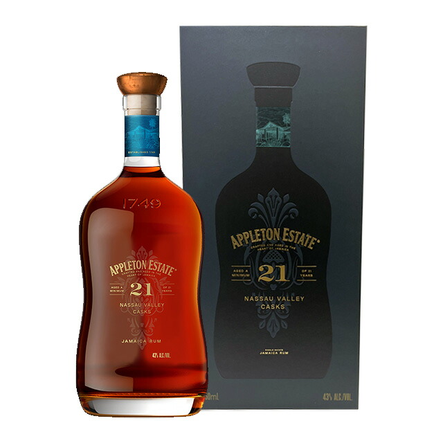 【取寄商品】43度　アプルトン　エステート　21年　750ml瓶　ジャマイカンラム　アプルトン社　化粧箱入