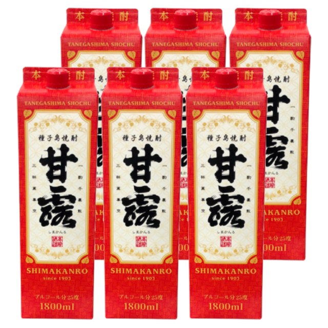 しま甘露 25度 パック 1800ml×6本 芋焼酎 種子島 高崎酒造※北海道･東北エリアは別途運賃が1000円発生します。