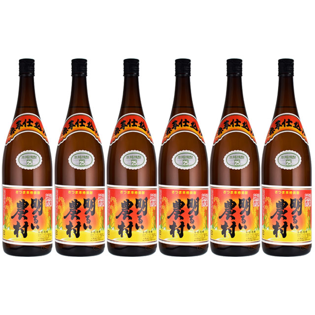 明るい農村 赤芋仕込み 25度 1800ml×6本 芋焼酎 霧島町蒸留所 かめ壷焼酎 杜氏代表受賞※北海道・東北地区は、別途送料1000円が発生します。