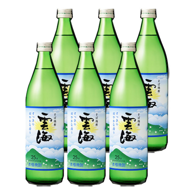 雲海そば 25度 900ml×6本 そば焼酎 雲海酒造※北海道･東北エリアは別途運賃が1000円発生します。