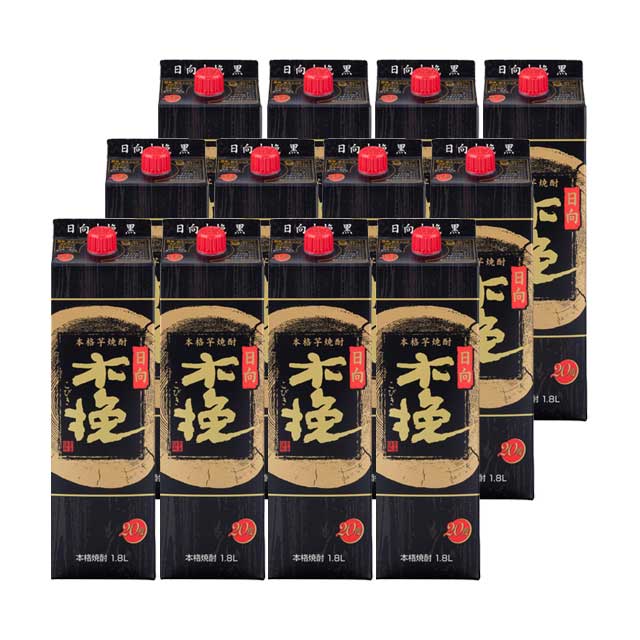 日向木挽(ひゅうがこびき) 黒 20度 パック 1800ml×12本 芋焼酎 雲海酒造※北海道･東北エリアは別途運賃が1000円発生します。