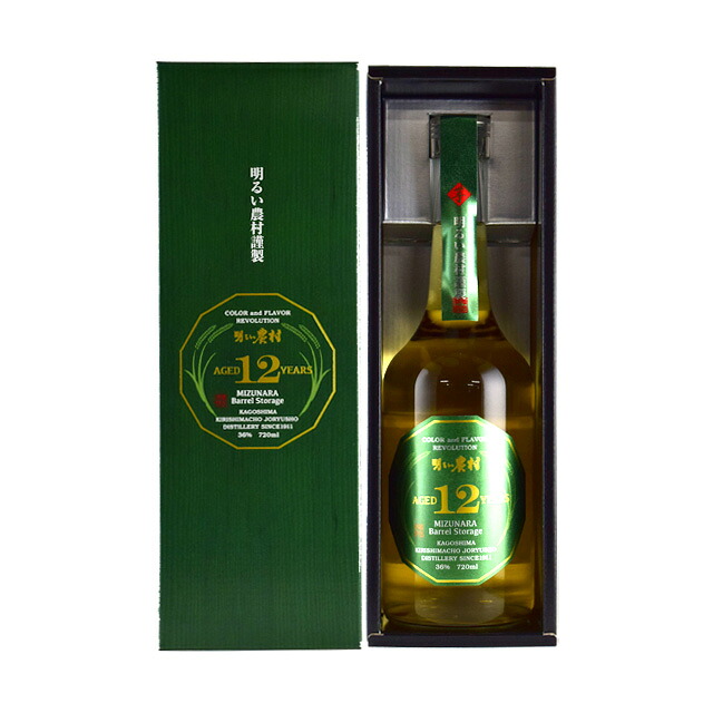 明るい農村 ミズナラ樽熟成 12年 36度 720ml 芋焼酎 霧島町蒸留所 7,600円