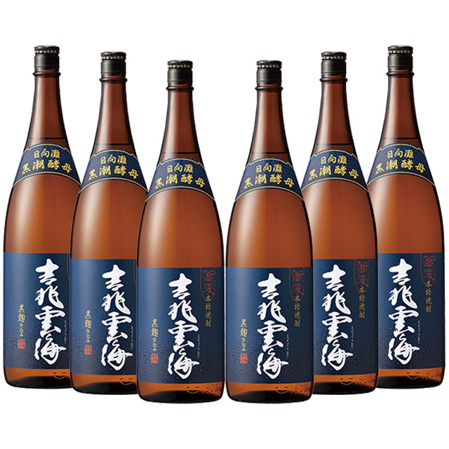 吉兆雲海 黒麹仕込み 25度 1800ml×6本 そば焼酎 雲海酒造※北海道･東北エリアは別途運賃が1000円発生します。