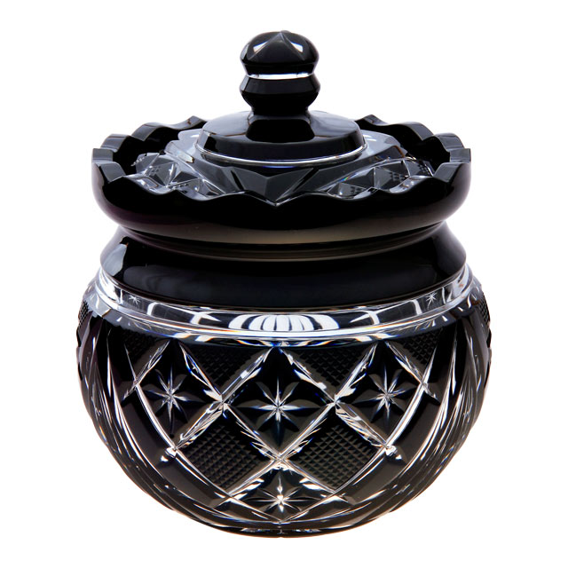 楽天市場】薩摩びーどろ工芸 薩摩黒切子 シュガーポット 送料無料