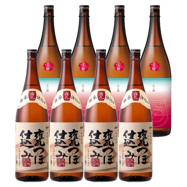 乙女桜・無双 甕つぼ仕込み 25度 1800ml×各4本 芋焼酎 さつま無双※北海道・東北エリアは別途運賃が1000円発生します。 15,832円