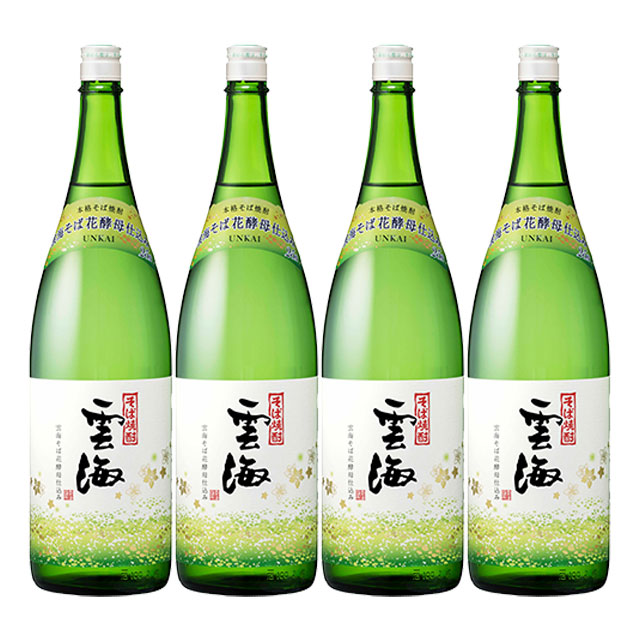 雲海そば 花酵母仕込み 25度 1800ml×4本 そば焼酎 雲海酒造※北海道･東北エリアは別途運賃が1000円発生します。