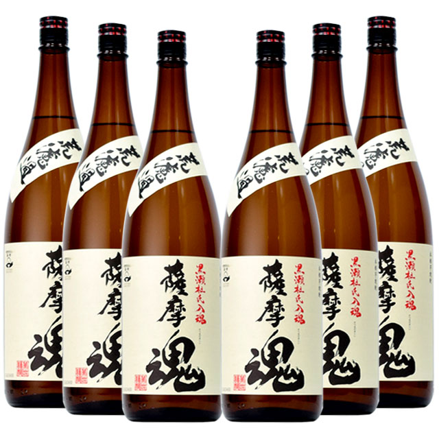 流通限定品 荒濾過 薩摩魂 25度 1800ml×6本 芋焼酎 萬世酒造 ケース買い