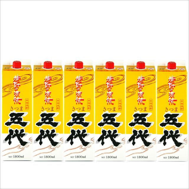 さつま五代 パック 25度 1800ml×6本セット 芋焼酎 山元酒造 ケース買い※北海道・東北エリアは別途運賃が1000円発生します。 8,468円