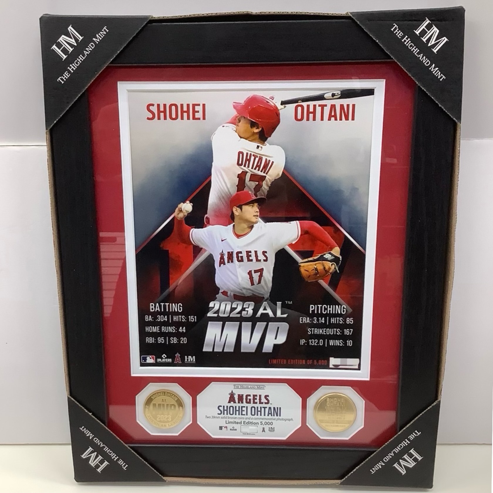 エンゼルス 大谷翔平選手 2023 AL MVP受賞記念ゴールドコイン MLB エンゼルス 大谷翔平2023 AL MVP受賞 記念銀メダル 未鑑定