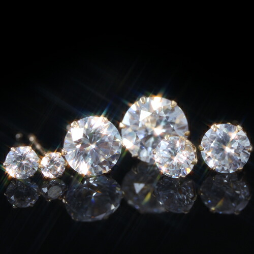 【最短当日出荷】8mm スーパーキュービックジルコニア K18 ゴールド スタッドピアス・プリメーズ 日本製 18K 18金 【廃番により最終販売】