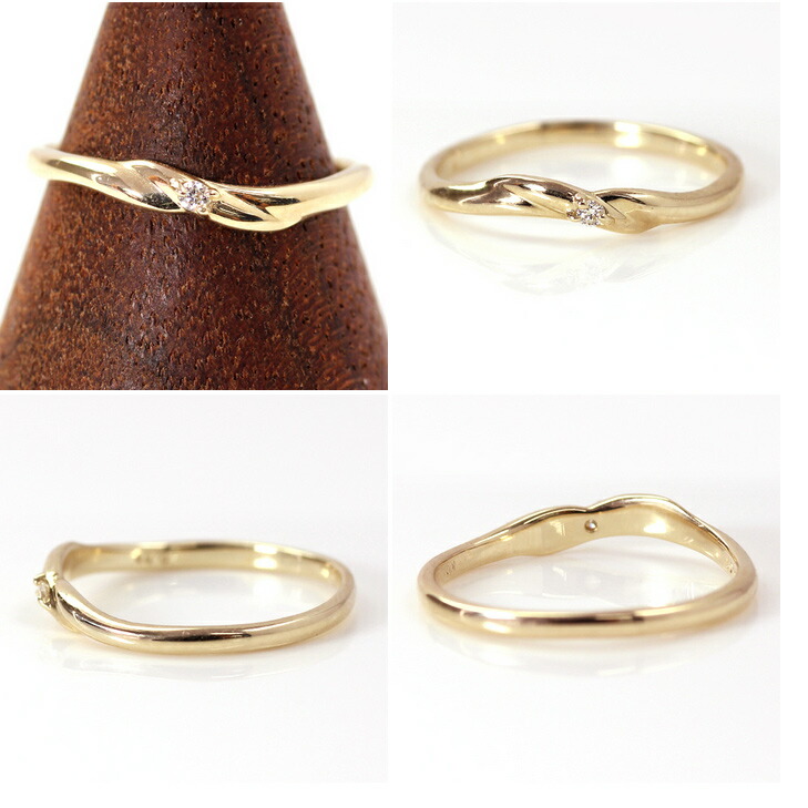 激安特価 10金 10k 流行 シンプル 華奢 ピンキーリング 関節リング ミディリング レディース レスプレット ファランジリング 指輪 ゴールド リング K10 ダイヤモンド ツイスト 宝石 ブランド 一粒ダイヤモンド おしゃれ デザイン ひねり ファッションリング レディース