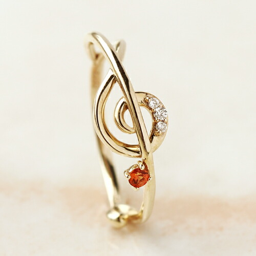 安い 楽天市場 ト音記号 カラーストーン モチーフ リング 指輪 レディース ルビー オレンジサファイア 10k ゴールド リズミータ K10 10金 吹奏楽部 ブラスバンド 音楽会 演奏会 おんぷ Music ファッションリング 可愛い ゆびわ ダイヤモンド おしゃれ ブランド 宝石