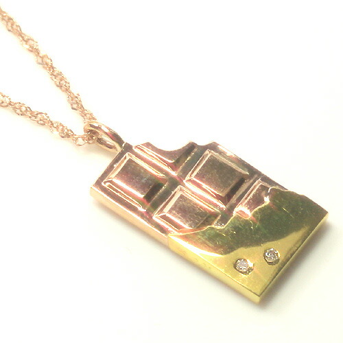 福袋セール 可愛い かわいい シンプル 美味しそうなチョコレートモチーフ スイーツジュエリー 華奢 10金 K10 10k ペンダント ショコラショコラ レディース カラーゴールドネックレス ダイヤモンド ピンクゴールド 宝石 ブランド ホワイトゴールド P 4 Di