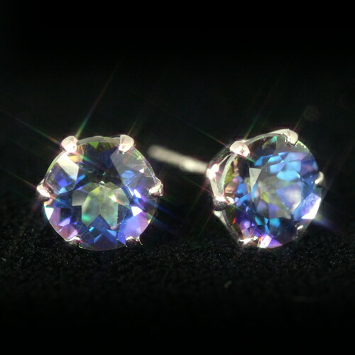 新しいブランド短納期 あす楽対応 18金 14k 14金 ピアス パール オーロラブルートパーズ ホワイトゴールド オーロラブルートパーズ シンプル レディース ヴィアラッテア K14 華奢 一粒 大粒 可愛いピアス 11月誕生石 ジュエリー ミスティックトパーズ カラー