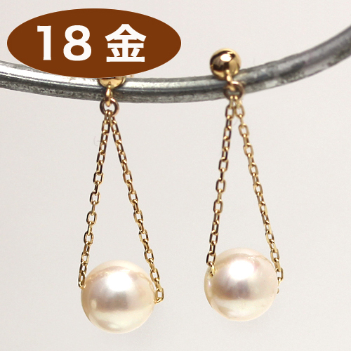 楽天市場】【あす楽対応】アメリカンピアス 18金 本真珠 アコヤ真珠 