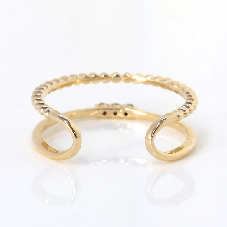 華奢 ゴールド 指輪 重ねづけ サイズ調節可能 18K リング ファッションリング・デュヴェル 重ね付け ブランド 可愛いリング シンプル