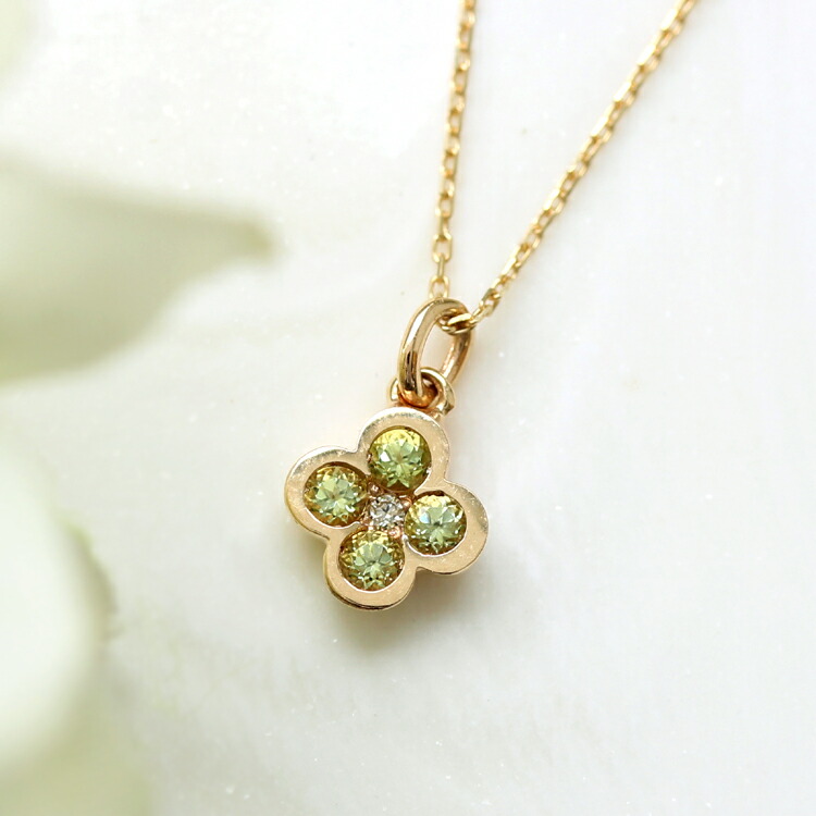 現金特価 Gem Eden ペリドット ネックレス 10k 花 フラワーモチーフ イエローゴールド レディース ペンダント パルファム K10 10金 プチネックレス 8月の誕生石 グリーン ジュエリー ブランド おすすめ 宝石 Cafe Fragrant Olive 国産 Www Playas