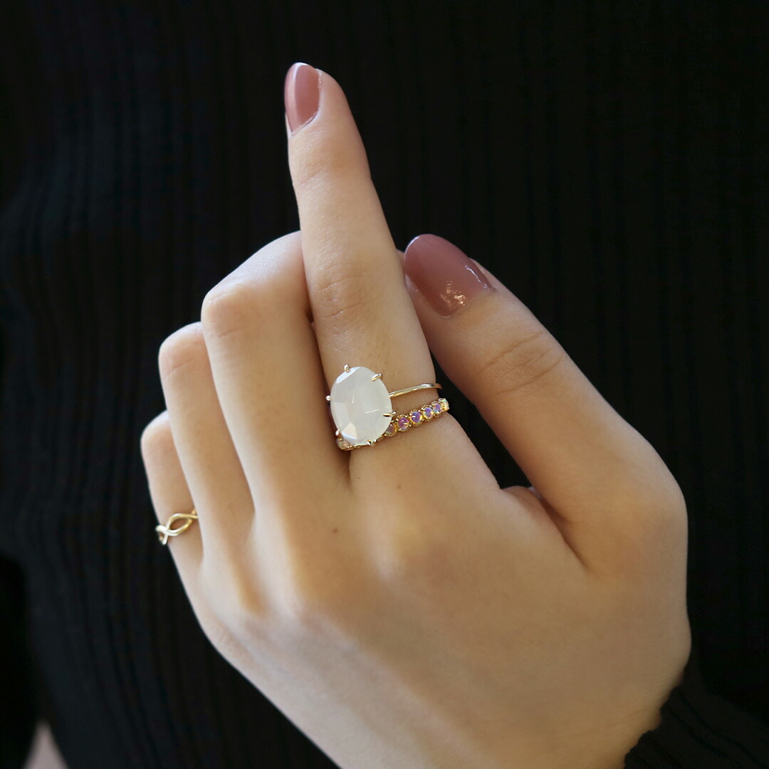 オーストラリア産オパール K10 イエローゴールド ハーフエタニティー