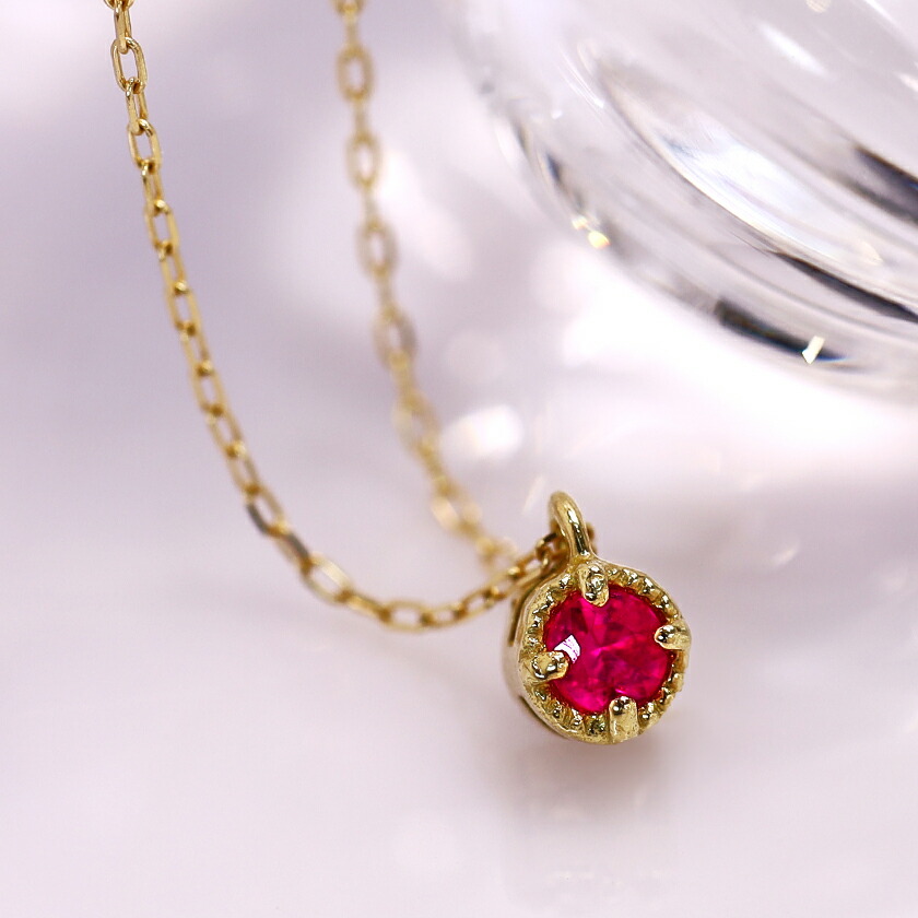 楽天市場】ルビー K18ゴールドネックレス・ソフィニカ 18金 18K