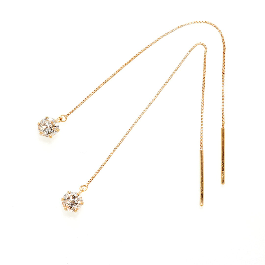 サンプル品のため 1点限定【3日以内発送】合計0.3カラットダイヤモンド 18K イエローゴールド アメリカンピアス・ディーバス 日本製 18金 18K ラスト1点｜Cafe Fragrant Olive