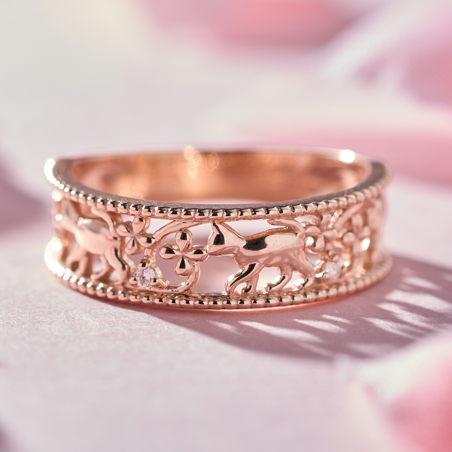 楽天市場】10金 ダイヤモンド ピンクゴールド リング・プリンセシア