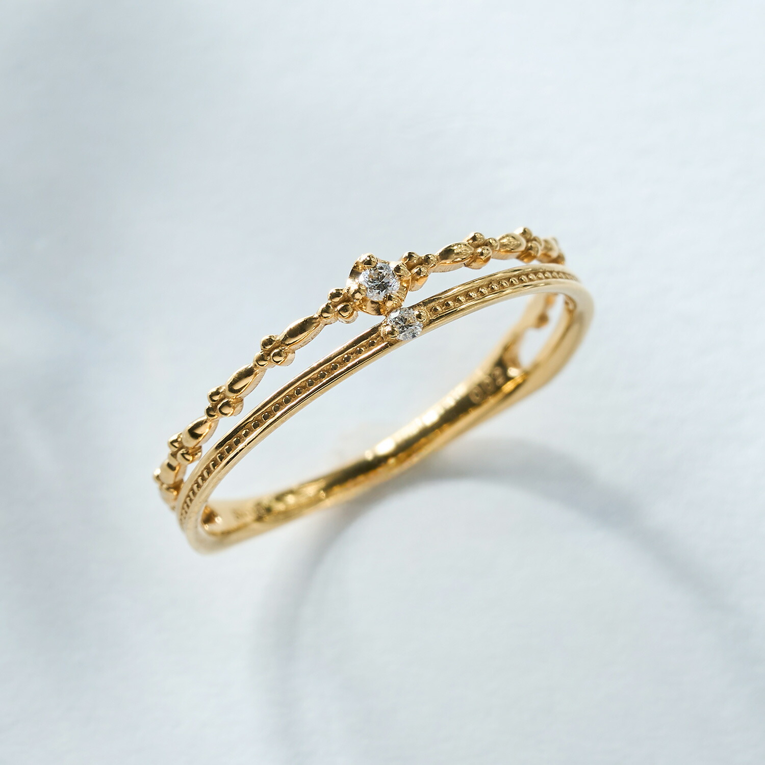 可愛い K10 10金 ダイヤ ハート形 クリスタル リング 指輪 小指 楽天