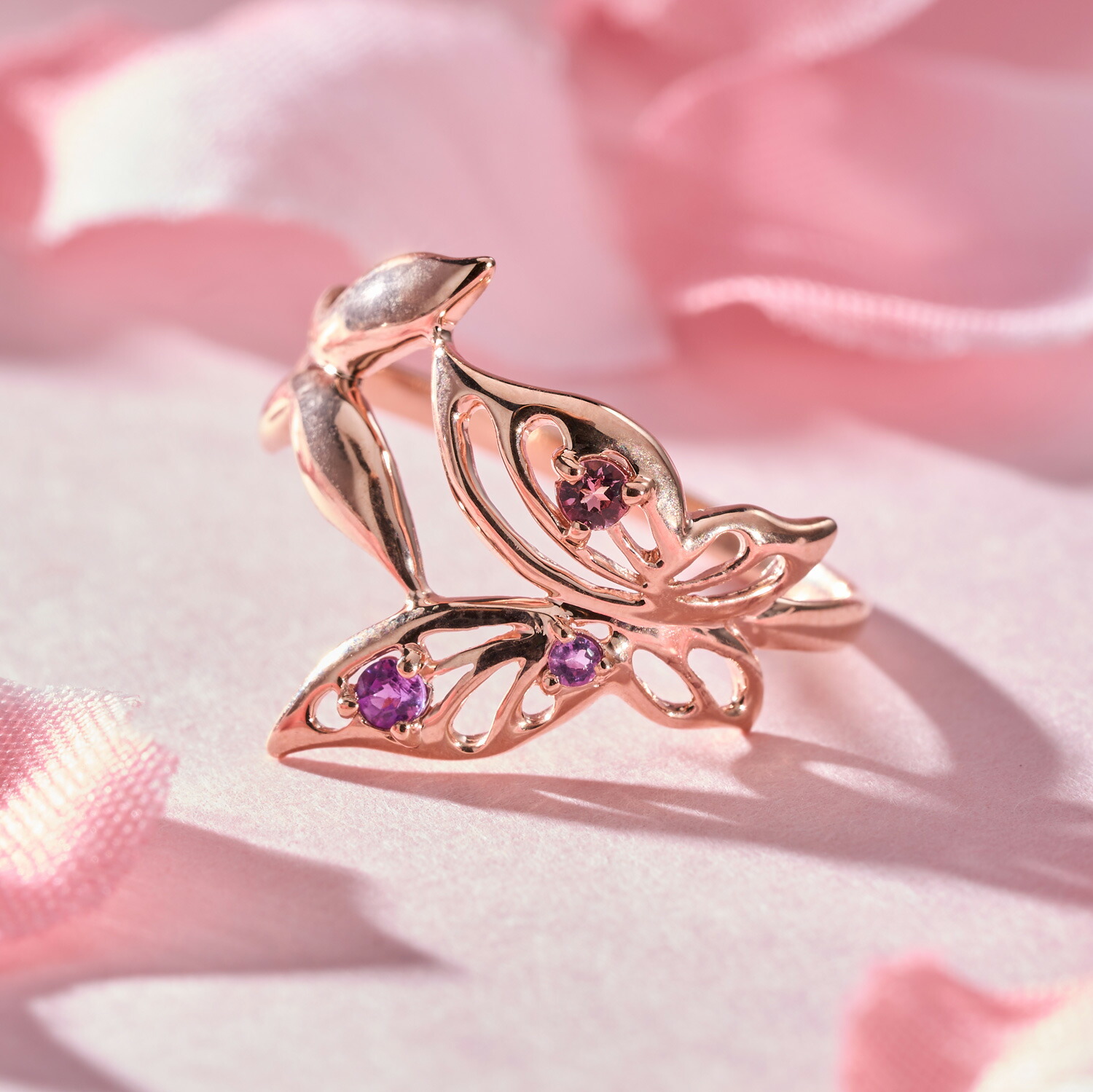 楽天市場】K10 ピンクゴールドリング 指輪・ローズファーレ 薔薇 バラ