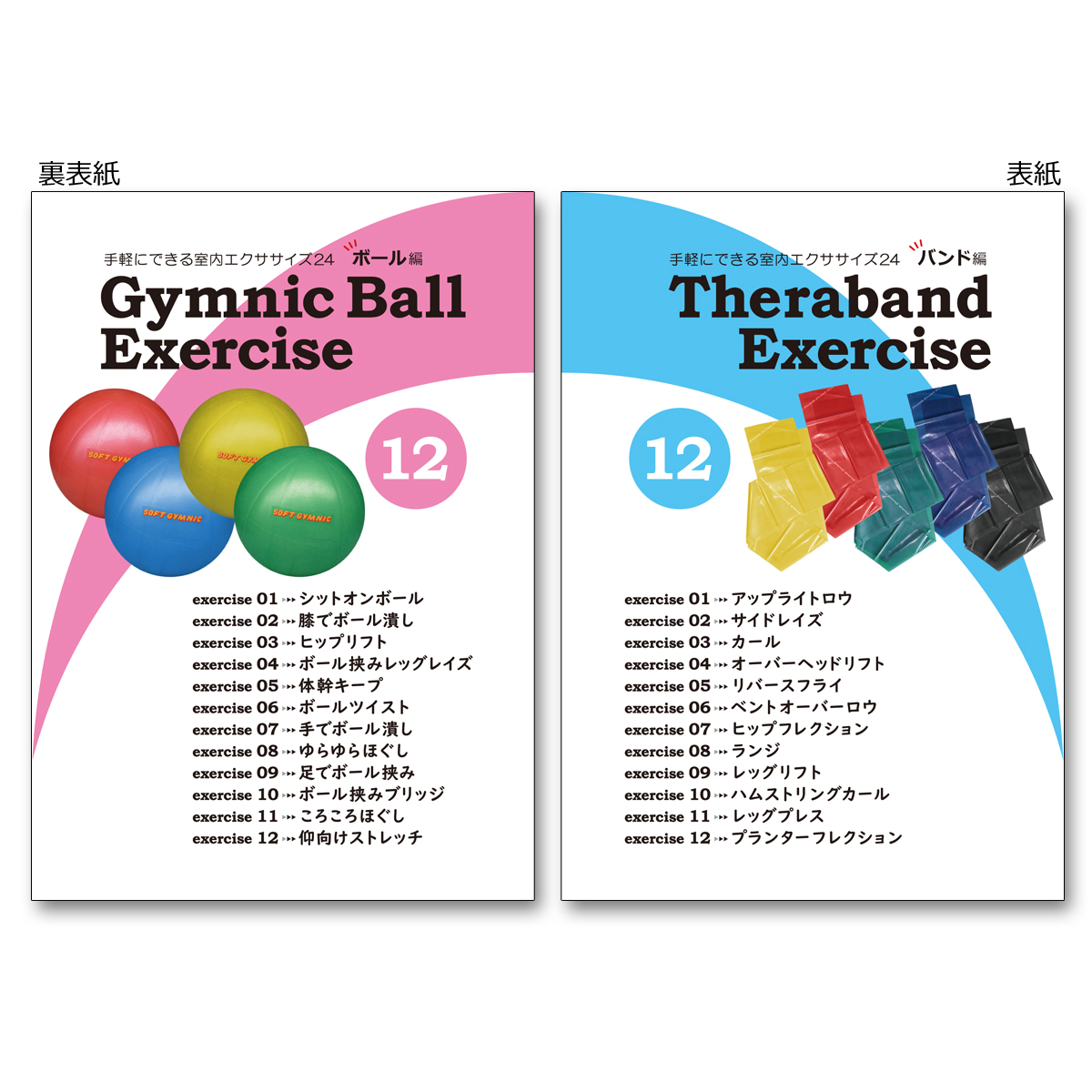 エクササイズ紹介 小冊子 手軽にできる室内エクササイズ24 バンド編 ボール編 セラバンド ソフトギムニク イラスト ａ６冊子 送料無料 キャンペーン 春先取りの