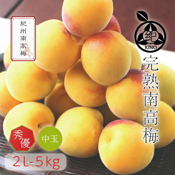 完熟　南高梅　梅干し用　梅酒用　梅干し　訳あり　5kg】多少キズ等があるものをお得な価格で!和歌山産　梅　中玉　中粒　紀の　送料無料　予約梅ジャム用　サイズ　田辺　【本場紀州産】【秀優混合　梅干生梅　2L　みなべ