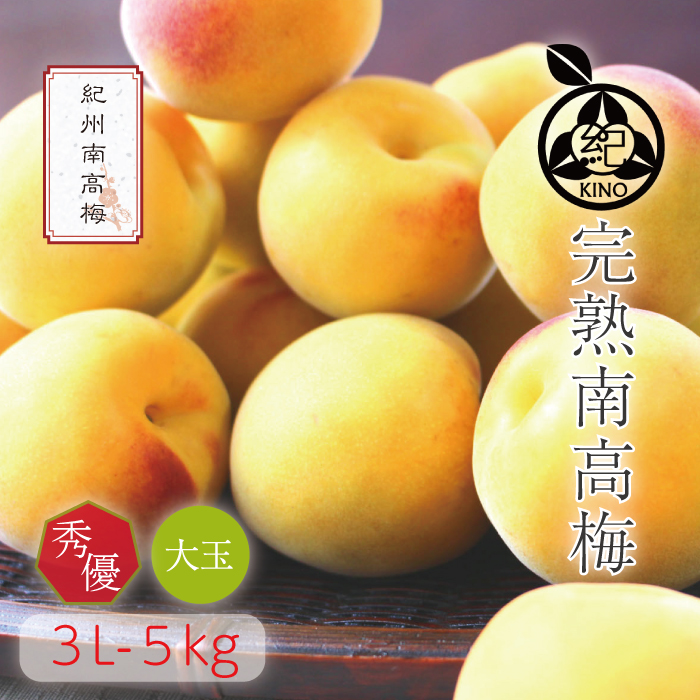これが4Lサイズ‼️和歌山県産 特大 南高梅 4Lサイズ 5kg 色付き 果物 ...