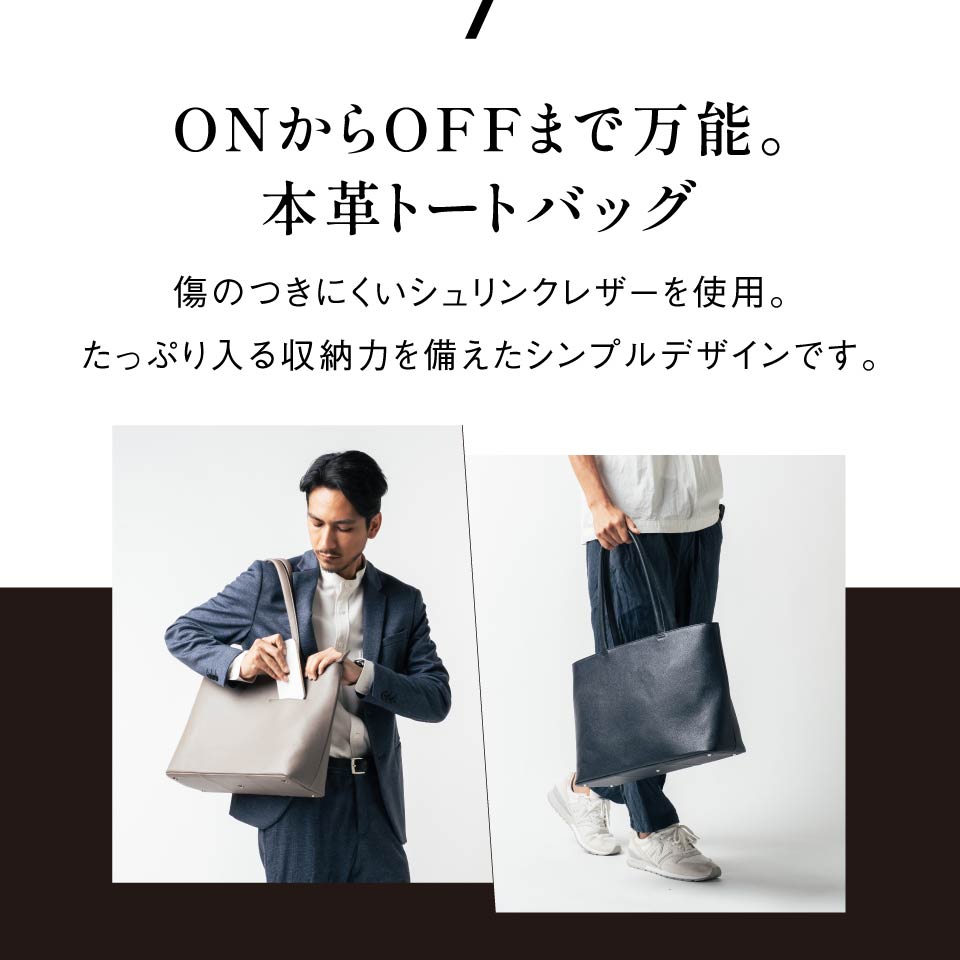 新品未使用　MURA レザートートバッグ　ユニセックス　ネイビー 楽天1位&5冠】MURA 公式 本革 シュリンクレザー トートバッグ 大