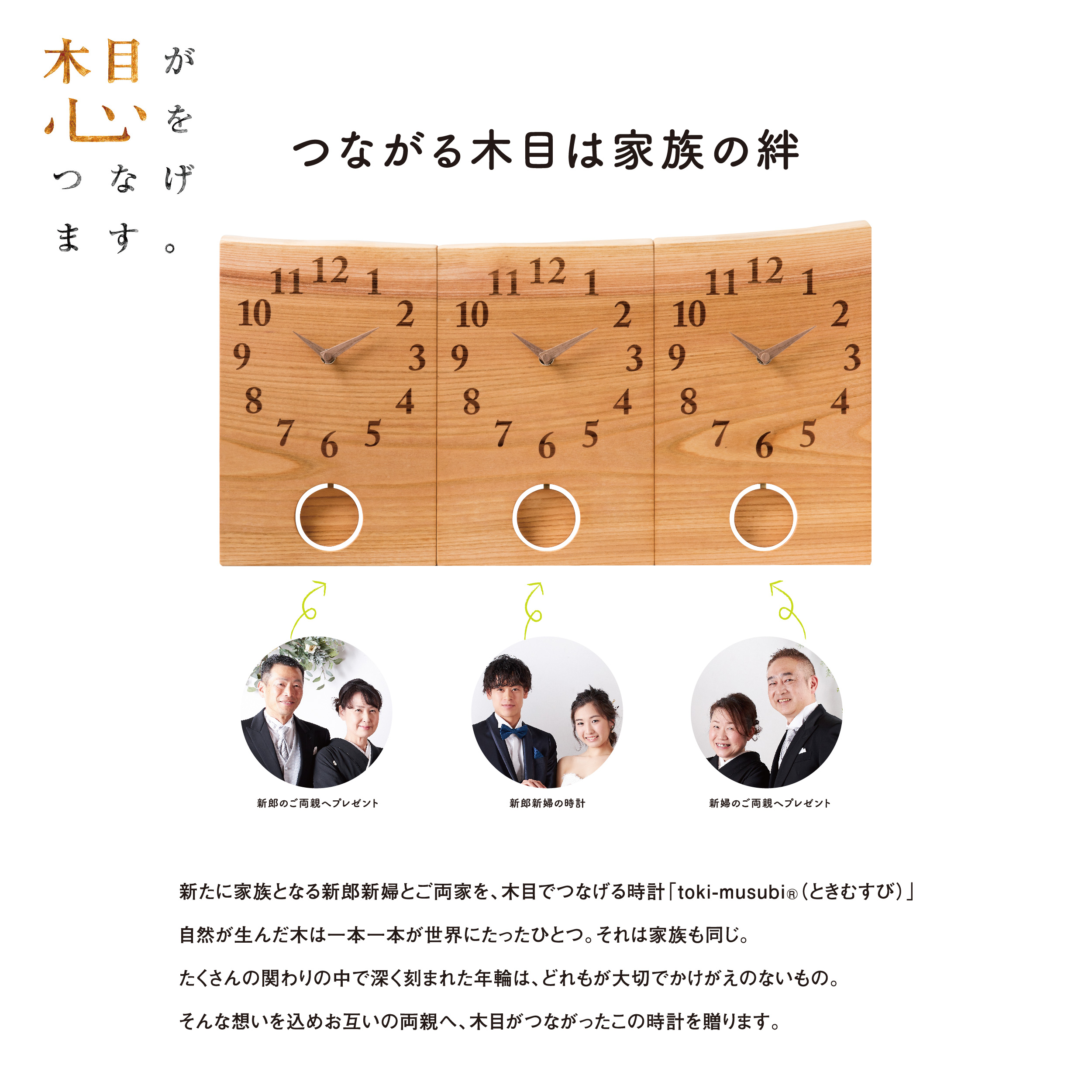 超歓迎 結婚式で両親に贈る 木目がつながる本物の三連時計最短2日後発送 メッセージ刻印 名入れok 披露宴のクライマックスに 結婚式や披露宴で両親 が感動するプレゼント 世界に1つだけの贈呈品 贈答品 記念品 職人が1つ1つ手作り Somardistribuidora Com