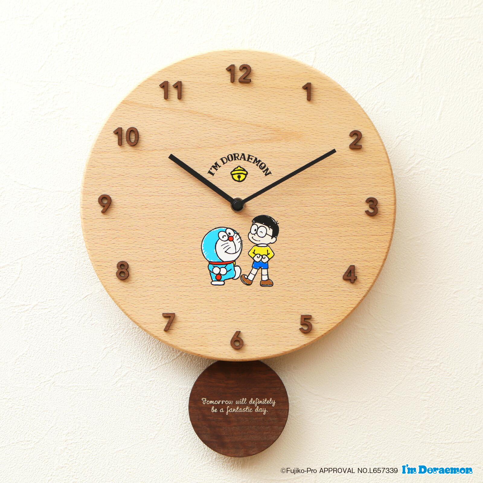 楽天市場】壁掛け時計 木製 アイムドラえもん なかよし キャラクター
