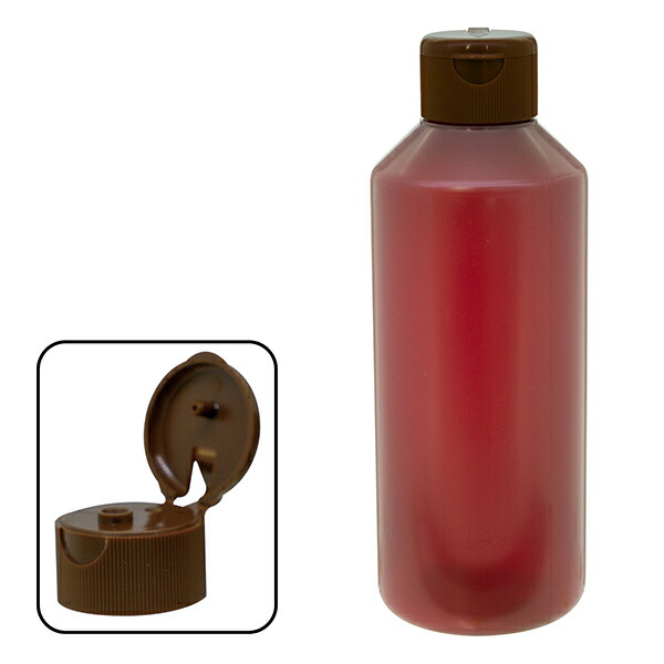 金鵄製作所【NK茶投薬瓶 200mL 目盛印刷なし ワンタッチキャップ（ブラウン：茶） 1箱（100本入）B33C0-900BR】キンシ 水剤瓶 おくすりボトル 茶瓶 茶色瓶 200cc容器 無地 多目的ボトル