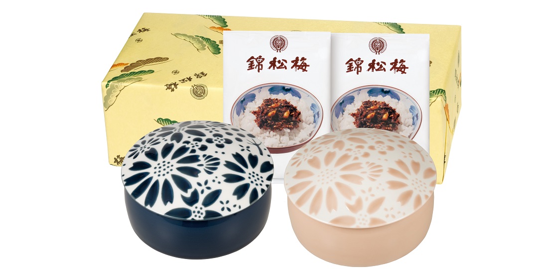 楽天市場】錦松梅 有田焼容器入（佃煮ふりかけ 90g×2袋） : 錦松梅