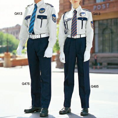 警備服・防犯商品 G-best G413 夏長袖ペアシャツ SS-4L ワッペンや吊紐は付属なし セキュリティ