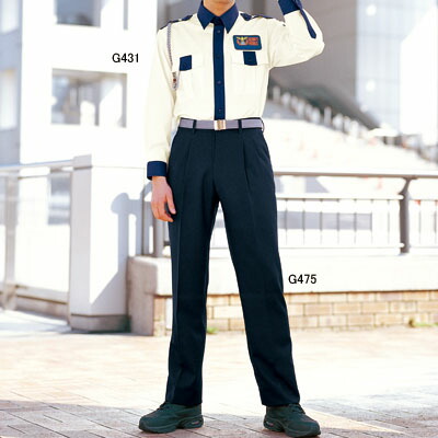 警備服・防犯商品 G-best G431 夏長袖ペアシャツ SS-4L ワッペンや吊紐は付属なし セキュリティ
