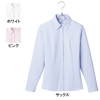 事務服・制服・オフィスウェア ピエ B3501 キテミテ体感長袖ブラウス 21号-29号
