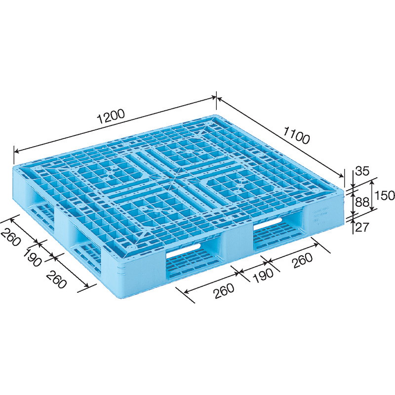 一番人気物 三甲 サンコー プラスチックパレット4方差し片面使用型D4-1112-3 大型 重量商品 www.numberz.co