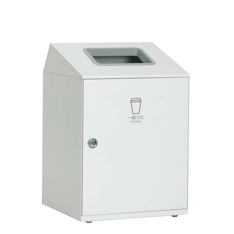 テラモト ニートLGF 一般ゴミ用 オフホワイト 90L 角穴 スチール製 ゴミ箱 屑入れ 屋内用 分別回収|金象本舗店