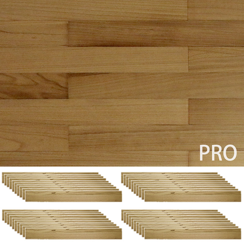 住まいスタイル SOLIDECO -PRO- 壁に貼れる天然木パネル 44枚組(約6.64m2) -桐-ナチュラル SLDC-44P-P001KRI