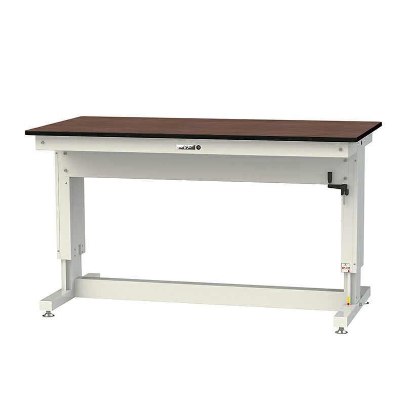 山金工業 ワークテーブル昇降タイプ 均等耐荷重(停止時300KG/昇降時100KG) H715MM~H1015MM ポリエステル天板(木目柄) SSP-1575A-MW