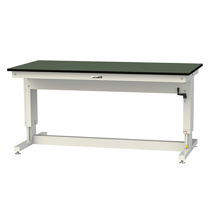 山金工業 ワークテーブル昇降タイプ 均等耐荷重(停止時300KG/昇降時100KG) H715MM~H1015MM 塩ビシート天板(グリーン) SSR-1890A-GW|金象本舗店