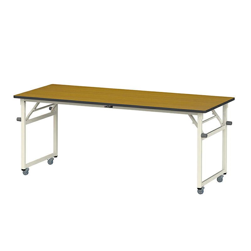 山金工業 ワークテーブル 均等耐荷重112kg (自重含む) 折りタタミタイプ移動式 H740mm ポリエステル天板 STPC-1875N-MI｜金象本舗店