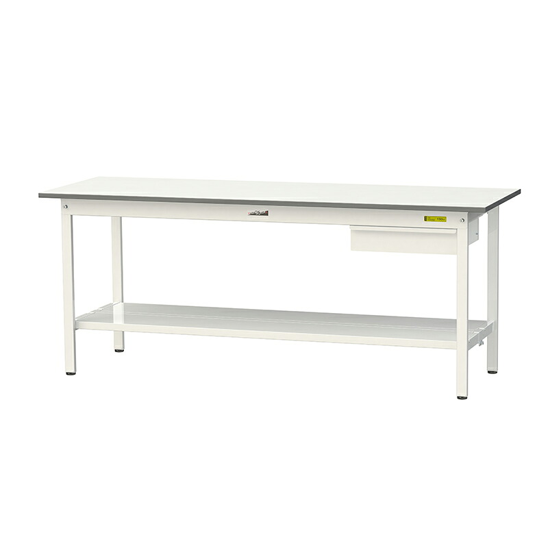 山金工業 ワークテーブル150シリーズ 均等耐荷重150KG 固定式 H740MM キャビネット付／全面棚板付 SUP-1860UTT-WW｜金象本舗店