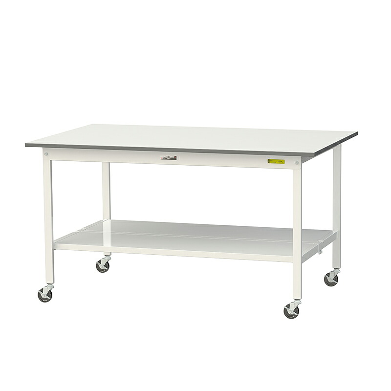 山金工業 ワークテーブル150シリーズ 全体均等耐荷重128KG(自重含む) 移動式 H826MM 全面棚板付 SUPC-1590TT-WW
